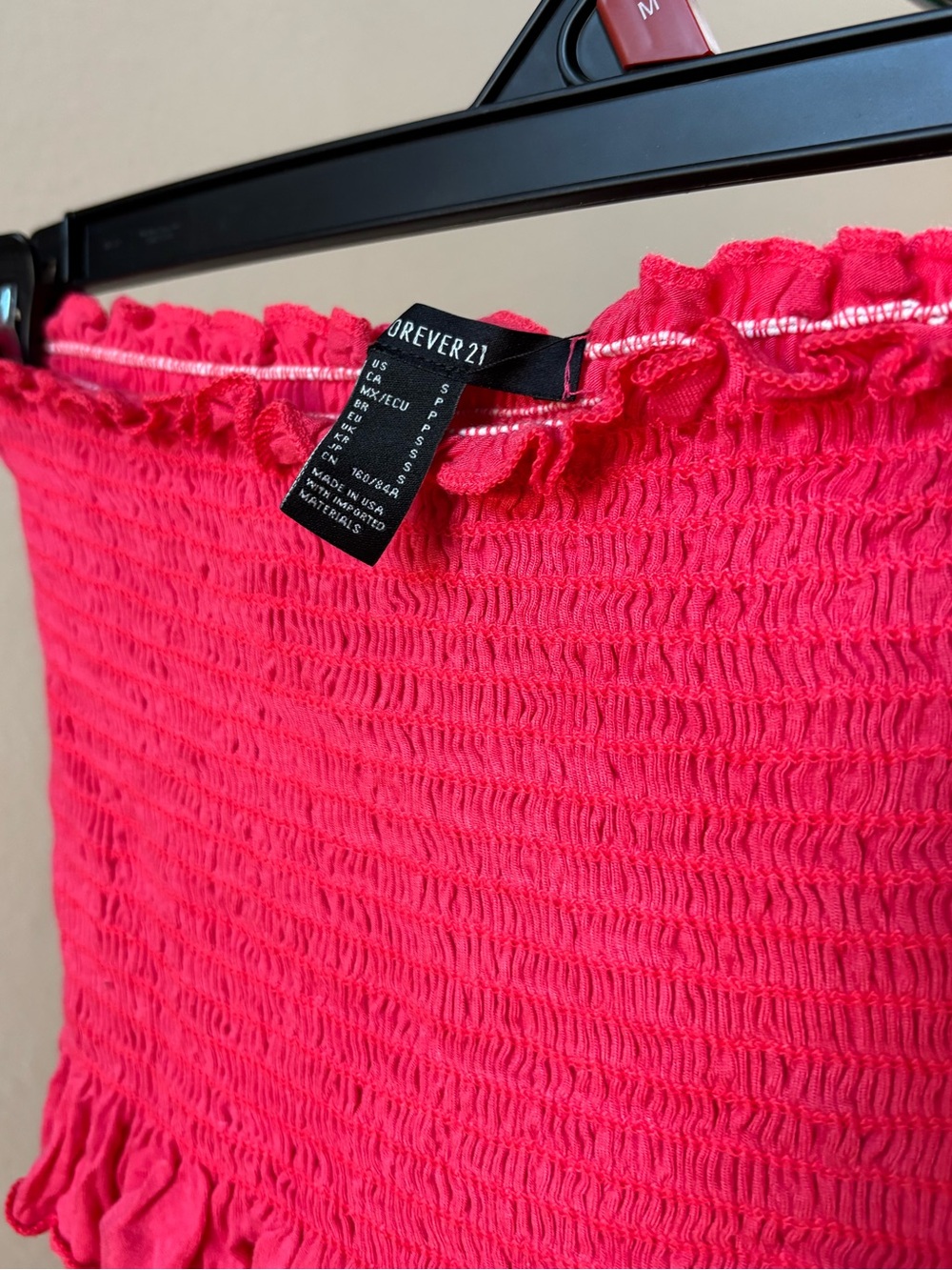 Forever 21 Bright Red Smocked Crop Top ❤️ - Picture 2 of 3